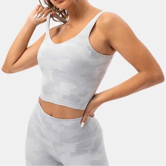 Lululemon White Camo Workout Set Align Tank Top Wunder Under High Rise Leggings - Picture 2 of 12